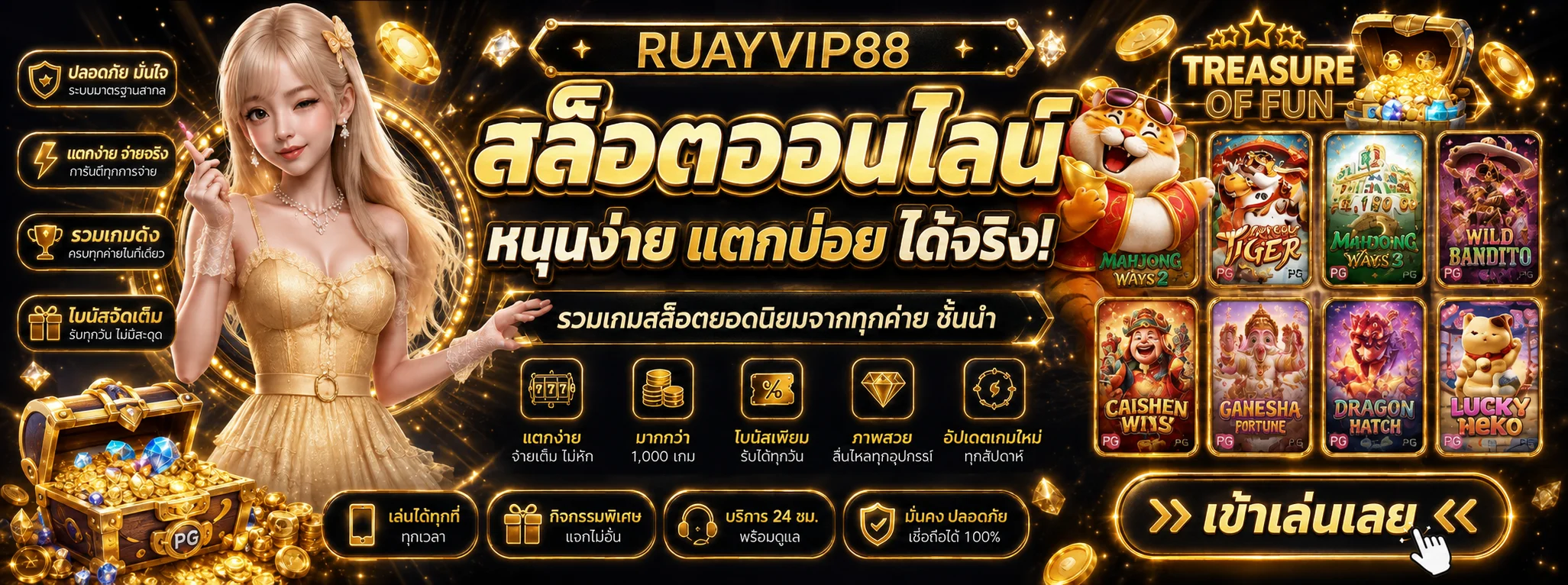 RUAYVIP88 สล็อตออนไลน์ เกมยอดนิยมหลายค่าย